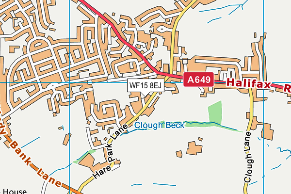 WF15 8EJ map - OS VectorMap District (Ordnance Survey)