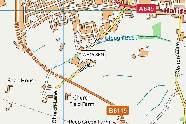 WF15 8EN map - OS VectorMap District (Ordnance Survey)