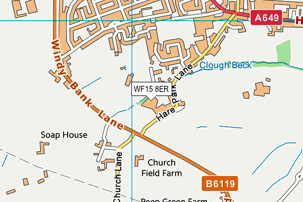 WF15 8ER map - OS VectorMap District (Ordnance Survey)