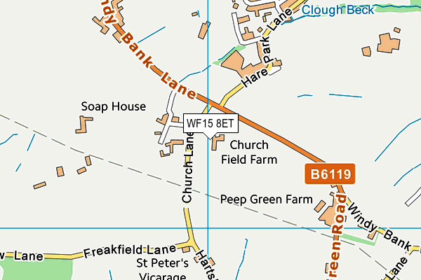 WF15 8ET map - OS VectorMap District (Ordnance Survey)