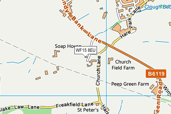 WF15 8EU map - OS VectorMap District (Ordnance Survey)