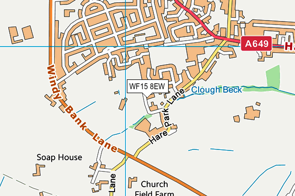 WF15 8EW map - OS VectorMap District (Ordnance Survey)