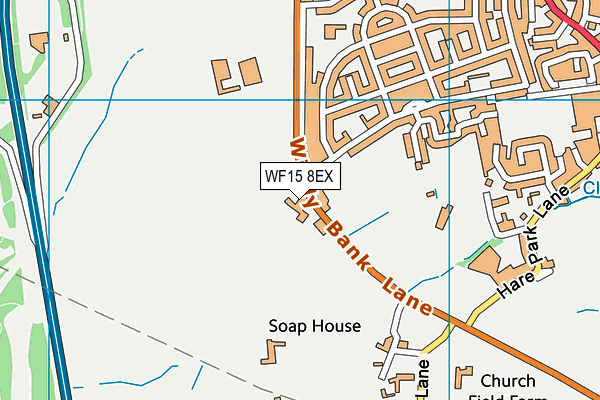 WF15 8EX map - OS VectorMap District (Ordnance Survey)