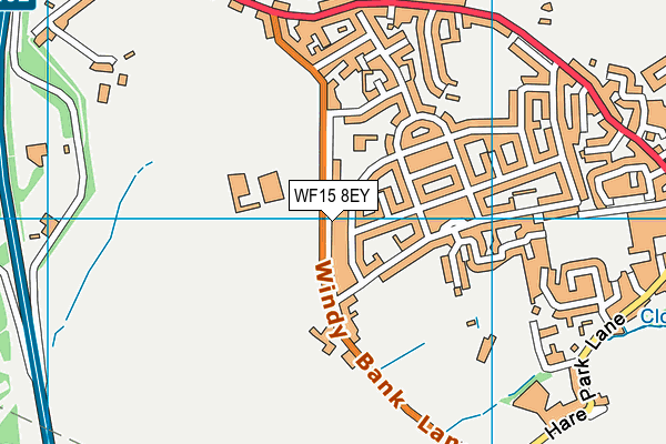 WF15 8EY map - OS VectorMap District (Ordnance Survey)