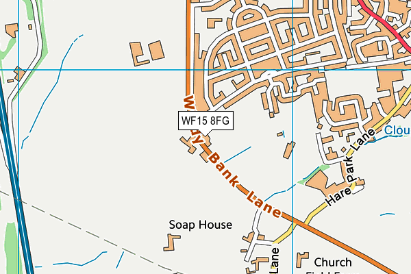 WF15 8FG map - OS VectorMap District (Ordnance Survey)