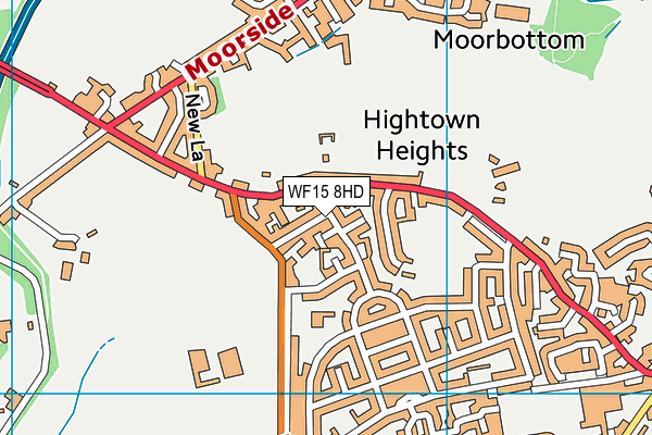 WF15 8HD map - OS VectorMap District (Ordnance Survey)