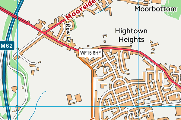 WF15 8HF map - OS VectorMap District (Ordnance Survey)