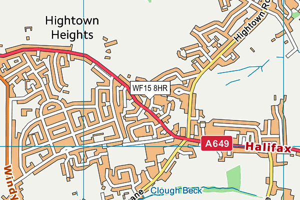 WF15 8HR map - OS VectorMap District (Ordnance Survey)