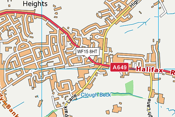 WF15 8HT map - OS VectorMap District (Ordnance Survey)