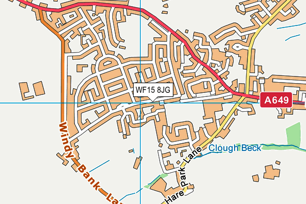WF15 8JG map - OS VectorMap District (Ordnance Survey)
