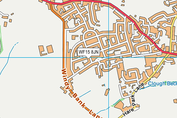 WF15 8JN map - OS VectorMap District (Ordnance Survey)