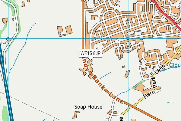 WF15 8JP map - OS VectorMap District (Ordnance Survey)