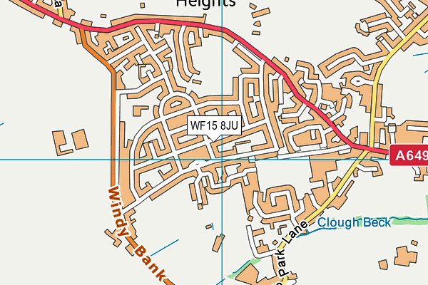 WF15 8JU map - OS VectorMap District (Ordnance Survey)