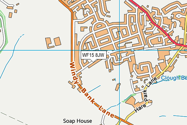 WF15 8JW map - OS VectorMap District (Ordnance Survey)