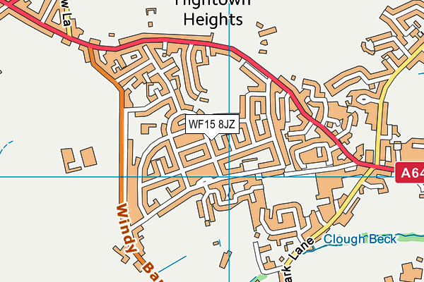 WF15 8JZ map - OS VectorMap District (Ordnance Survey)