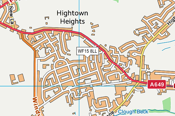 WF15 8LL map - OS VectorMap District (Ordnance Survey)