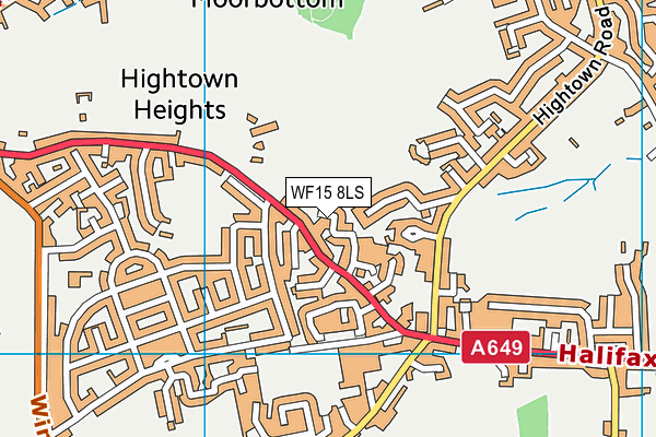 WF15 8LS map - OS VectorMap District (Ordnance Survey)