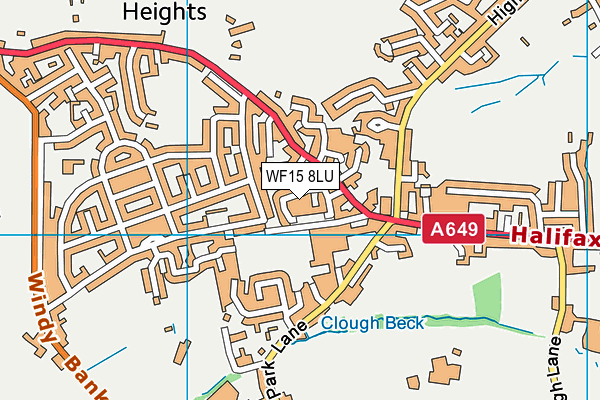 WF15 8LU map - OS VectorMap District (Ordnance Survey)