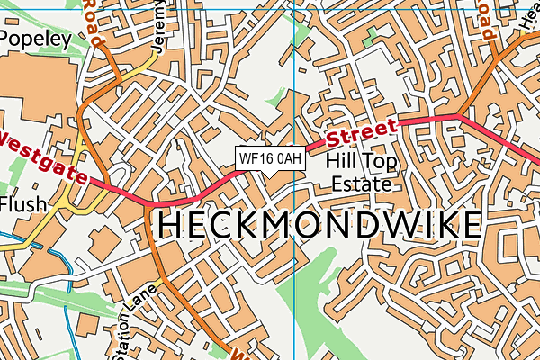 Heckmondwike Grammar School map (WF16 0AH) - OS VectorMap District (Ordnance Survey)