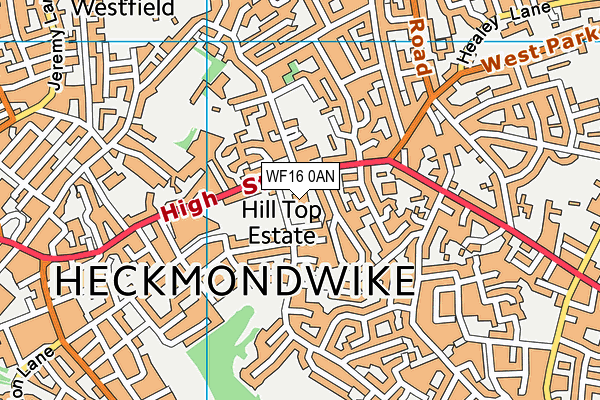 Heckmondwike Primary School map (WF16 0AN) - OS VectorMap District (Ordnance Survey)