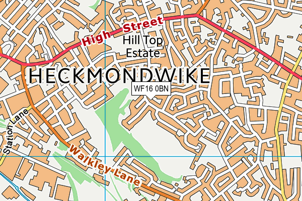 Heckmondwike Grammar School (Cawley Lane Playing Fields) map (WF16 0BN) - OS VectorMap District (Ordnance Survey)