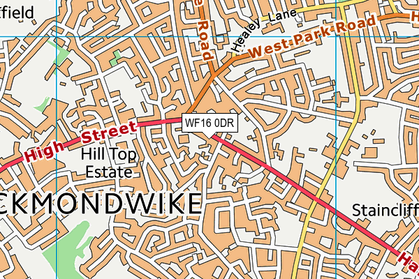 WF16 0DR map - OS VectorMap District (Ordnance Survey)