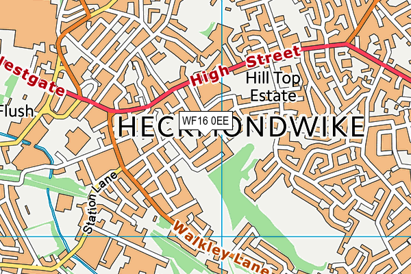 WF16 0EE map - OS VectorMap District (Ordnance Survey)