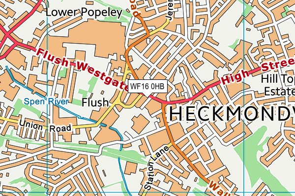 WF16 0HB map - OS VectorMap District (Ordnance Survey)