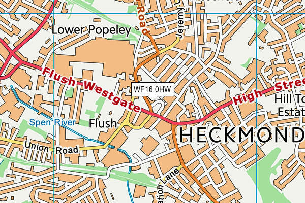 WF16 0HW map - OS VectorMap District (Ordnance Survey)