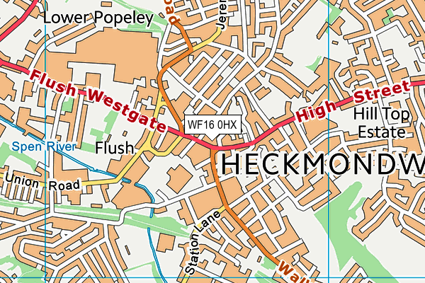 WF16 0HX map - OS VectorMap District (Ordnance Survey)