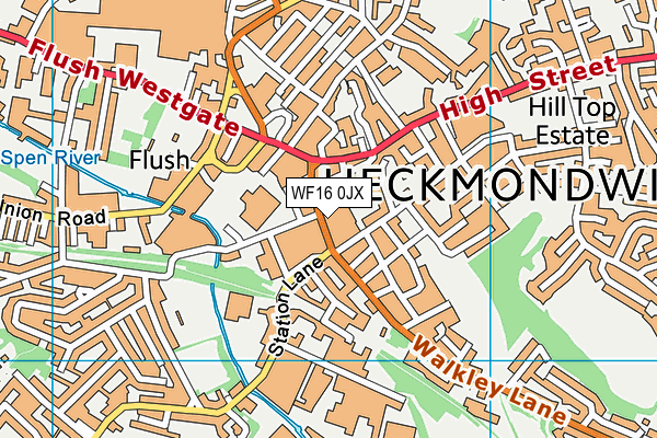 WF16 0JX map - OS VectorMap District (Ordnance Survey)