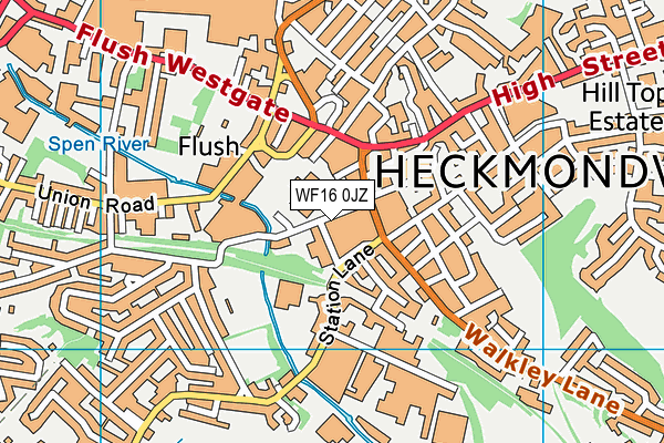 Beck Lane Football Ground map (WF16 0JZ) - OS VectorMap District (Ordnance Survey)