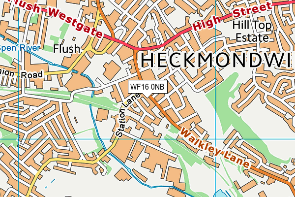 WF16 0NB map - OS VectorMap District (Ordnance Survey)