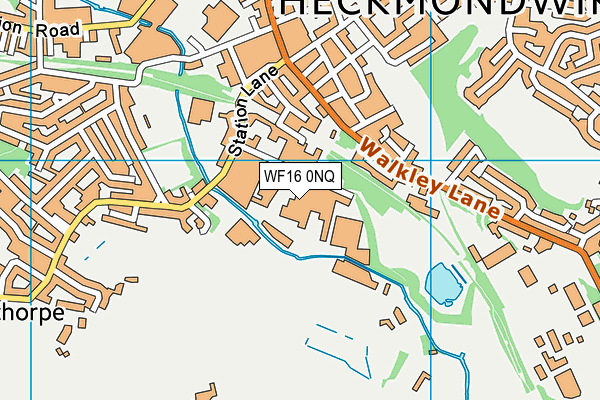 WF16 0NQ map - OS VectorMap District (Ordnance Survey)