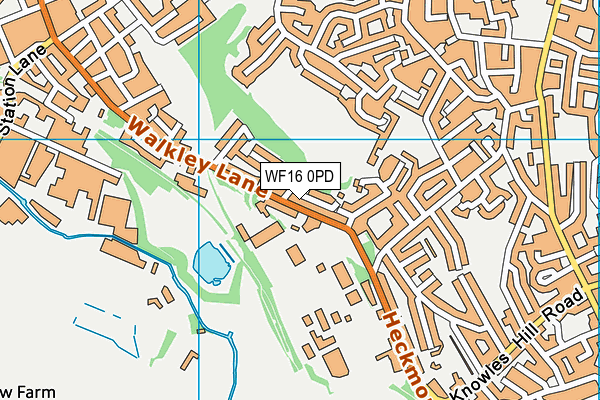 WF16 0PD map - OS VectorMap District (Ordnance Survey)