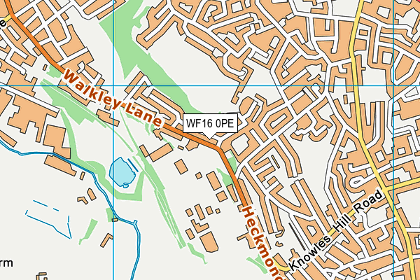 WF16 0PE map - OS VectorMap District (Ordnance Survey)