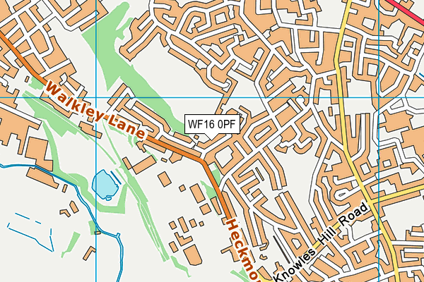 WF16 0PF map - OS VectorMap District (Ordnance Survey)