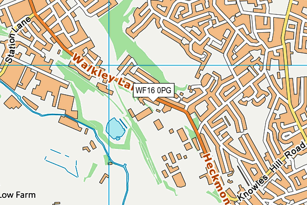 WF16 0PG map - OS VectorMap District (Ordnance Survey)