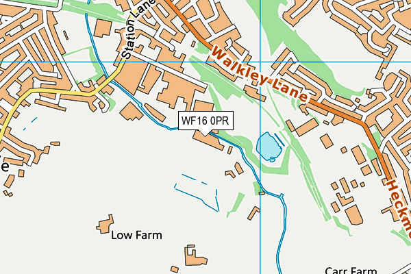 WF16 0PR map - OS VectorMap District (Ordnance Survey)