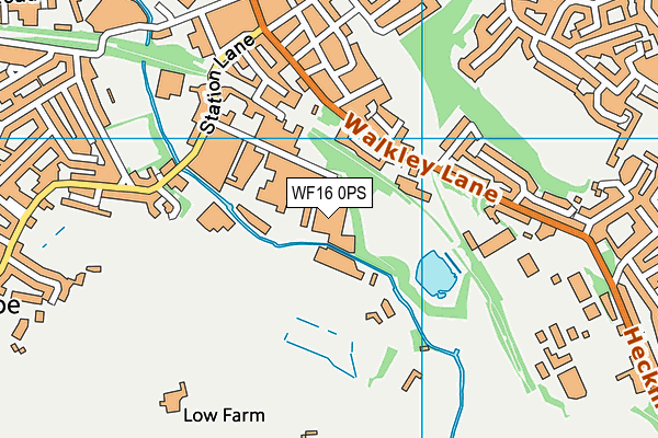WF16 0PS map - OS VectorMap District (Ordnance Survey)