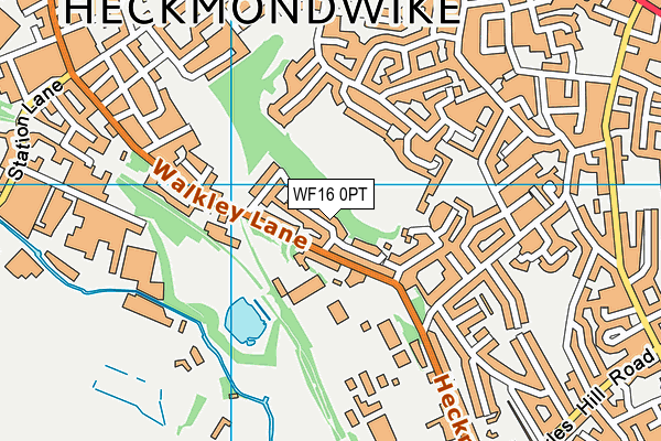 WF16 0PT map - OS VectorMap District (Ordnance Survey)