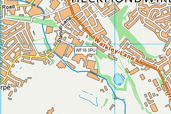 WF16 0PU map - OS VectorMap District (Ordnance Survey)