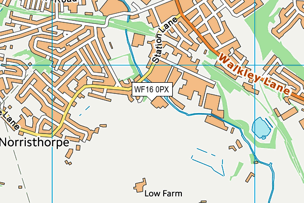 WF16 0PX map - OS VectorMap District (Ordnance Survey)