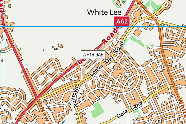 WF16 9AE map - OS VectorMap District (Ordnance Survey)