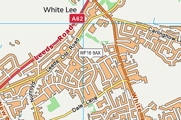 WF16 9AX map - OS VectorMap District (Ordnance Survey)