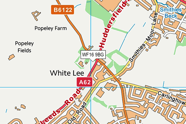 WF16 9BG map - OS VectorMap District (Ordnance Survey)