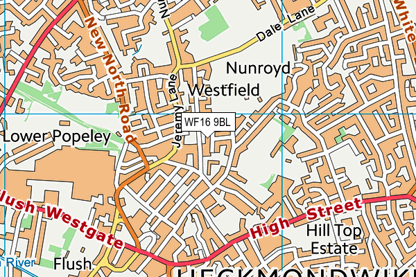 WF16 9BL map - OS VectorMap District (Ordnance Survey)