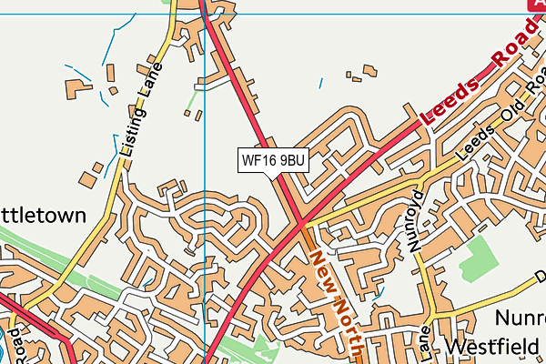 WF16 9BU map - OS VectorMap District (Ordnance Survey)