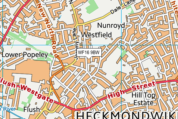 WF16 9BW map - OS VectorMap District (Ordnance Survey)