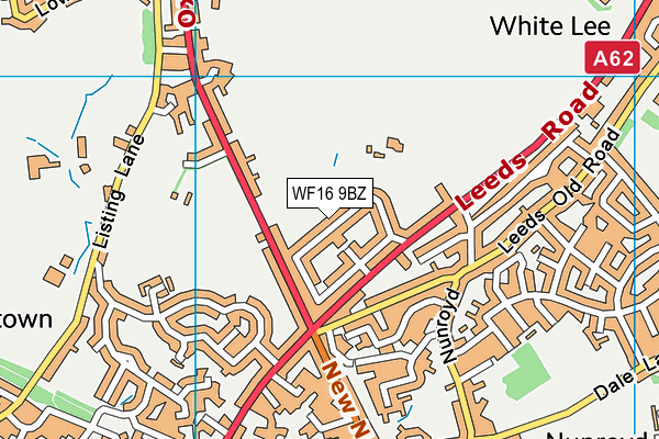 WF16 9BZ map - OS VectorMap District (Ordnance Survey)
